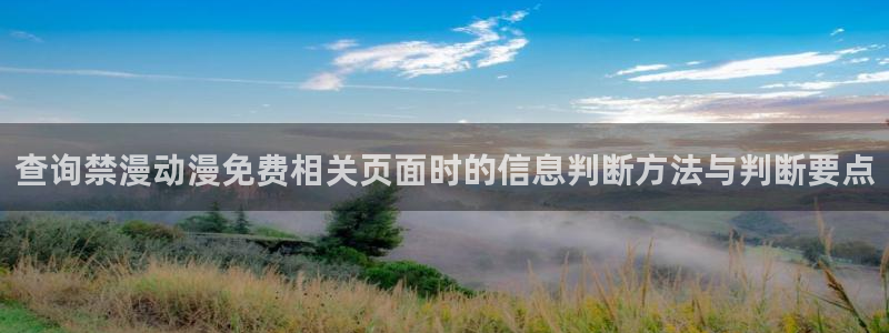 里番肉番动漫在线观看：查询禁漫动漫免费相关页面时的信息判断方法与判断要点配图